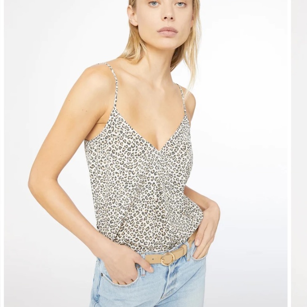 NWOT FRAME 100% Silk Camisole Top with Cheetah Print